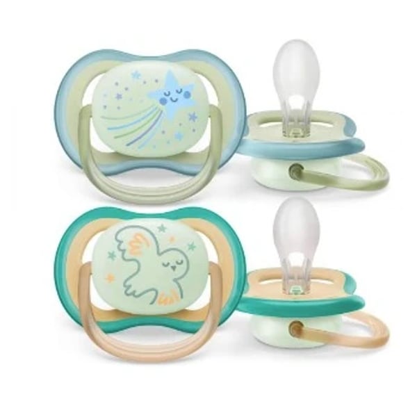 Philips Avent Chupeta Silicone Ultra Air Night 0-6M Boy x2